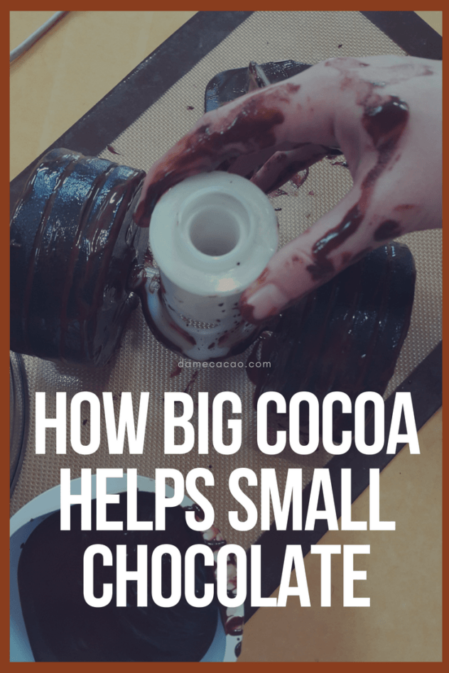 What do Hershey's, Mars, Kraft, and Nestle have in common? Well, they're all massive chocolate companies, and lately, they've found huge competition in small chocolate companies. But are they actually helping these little makers, well, make it? | #chocolate #craft #food #fine #beantobar #chocolat #hersheys #mars #companies #food #big #cocoa #cacao #foodies #local #maker